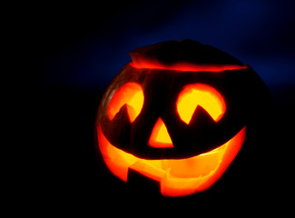 Fototapeta premium Scary halloween pumpkin jack-o-lantern