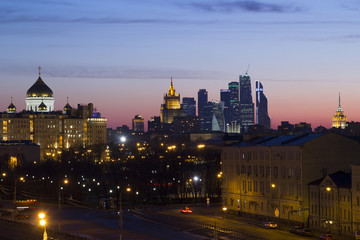 Obraz premium View of Moscow with high-rise buildings