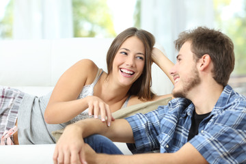 Fototapeta premium Marriage or couple flirting at home