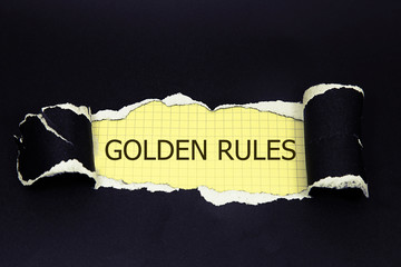 hand writing golden rules. business concept