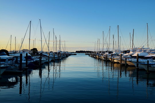 Boats Docked At The Marina