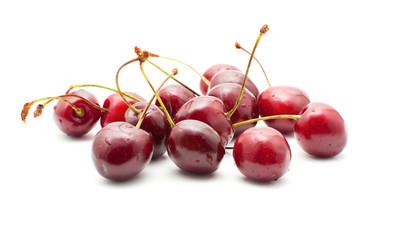 Group of cherries isolated