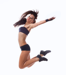 Stylish and young modern style dancer is posing