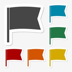 Multicolored paper stickers - Waving Flag