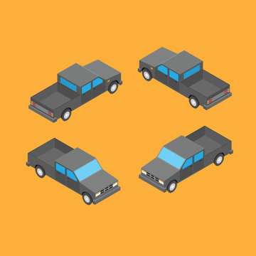 isometric double cab pickup truck