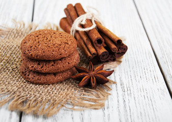 Fototapeta na wymiar healthy oatmeal cookies