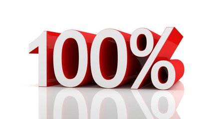 3D illustration of 100 percentage