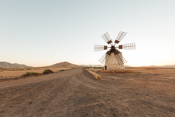 Mill in the desert of Fuerteventura, Spain