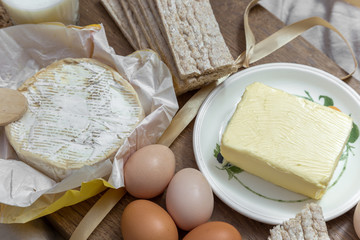 Eggs, milk, butter are healthy natural food
