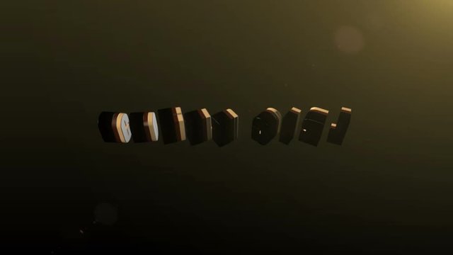 Reveal animation of the word COVER GIRL in big 3D letters with lights and lens flares
