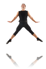 Young dancer isolated on the white