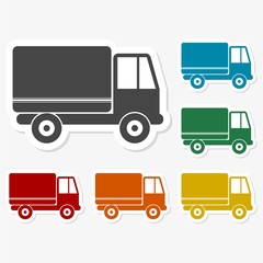 Multicolored paper stickers - Truck icon