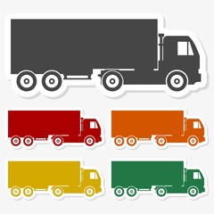 Multicolored paper stickers - Truck icon
