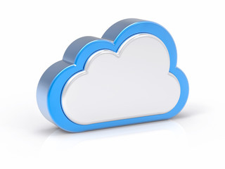 3D Laptop Background. Cloud Service Concept.