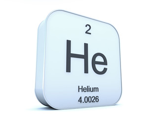 Helium  element on white square icon