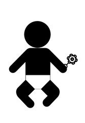 Bébé avec un hochet