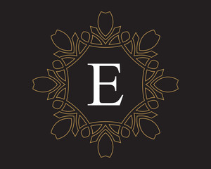 monogram vintage letter e classic logo