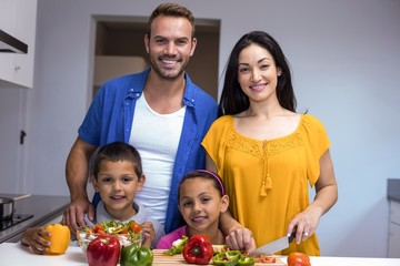 Happy family in the kitchen