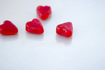 Ice in the shape of a heart. melting hearts