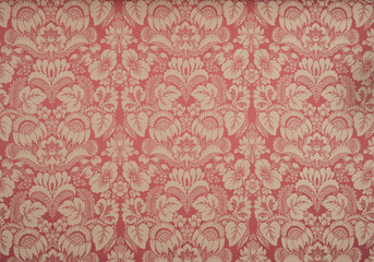 Red Wallpaper with Floral Pattern