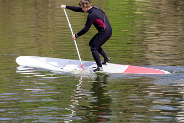 athletic man stand up paddle board SUP05