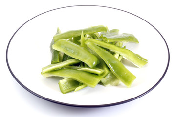 Cut Green Peppers in a plate