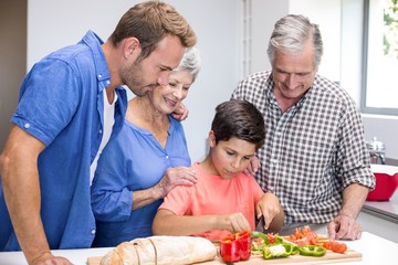 Happy family in the kitchen
