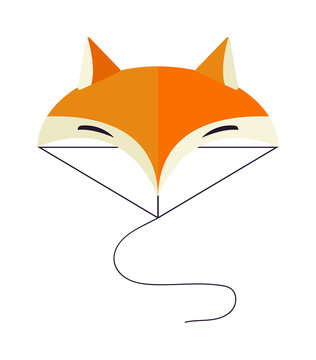 Illustration of fox head cartoon style