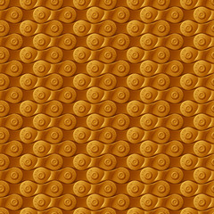 Seamless pattern, background, golden metal bicycle chain, vector illustration