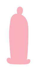 High quality textured condom type candy pink protection cute cartoon color flat vector illustration.