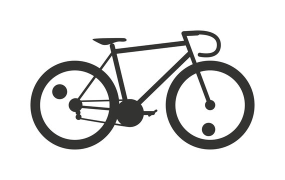 Classic sport bike silhouette pedal race vehicle vector illustration. 