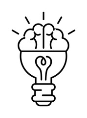 Creative brainstorm icon idea concept background design business abstract vector illustration. 