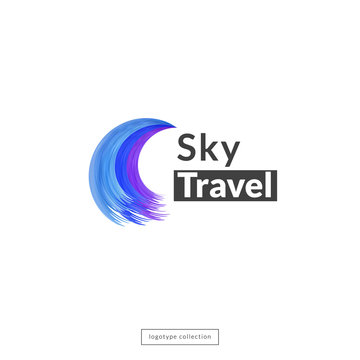 Sky travel logo design template.