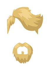 Hairstyles beard and hair face cut mask flat cartoon collection