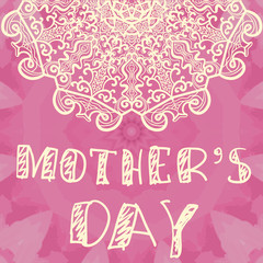 Beautiful Handlettering Background With Hand Drawn LAce For Mother's Day
