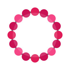 Red necklace isolated on white background.