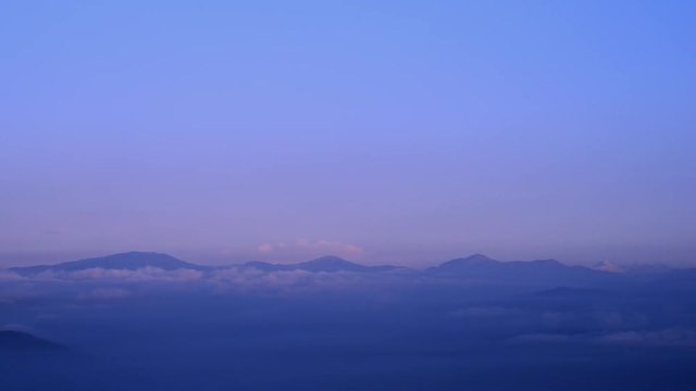 Kangchenjunga, the thrid highest mountain in the world seen from Tiger Hill in Darjeeling. Panning shot.