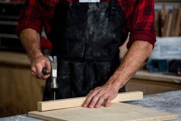 Carpenter working on his craft 