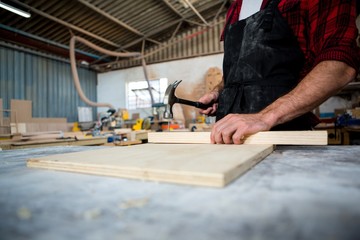 Carpenter working on his craft 