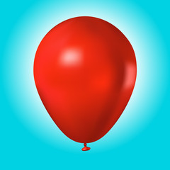 red balloon illustration on blue background