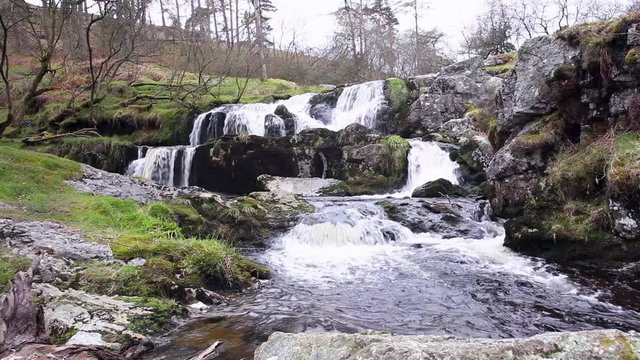 Waterfall Cascades, Remote Location in North Wales