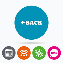 Arrow sign icon. Back button. Navigation symbol