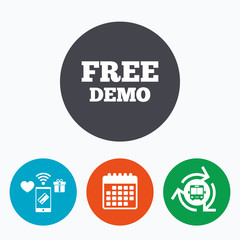 Free Demo sign icon. Demonstration symbol.