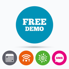 Free Demo sign icon. Demonstration symbol.