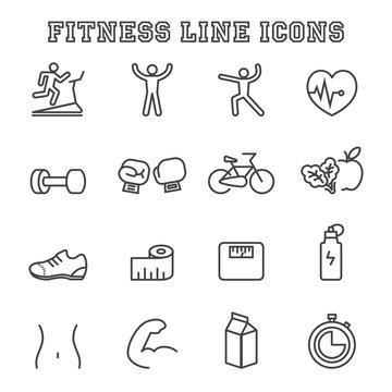 fitness line icons