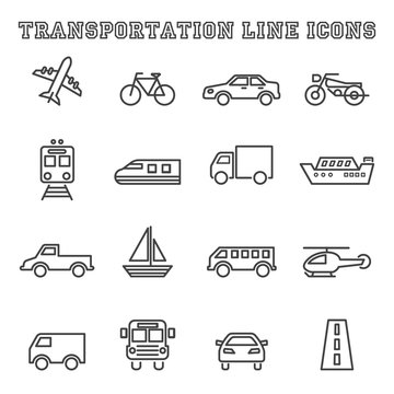 transportation line icons
