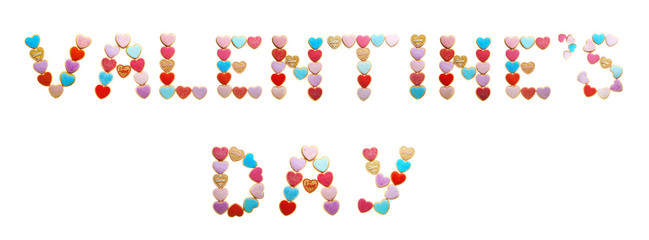 Cookies inscription Valentine's Day, isolated on white