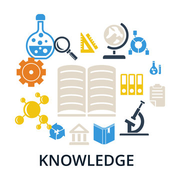 Knowledge concept. Set of vector icons.