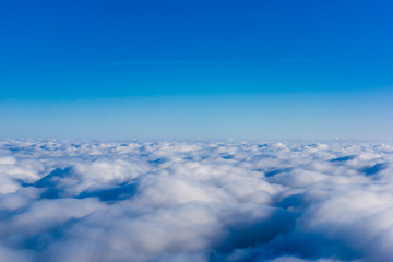 Clouds. view from the window of an airplane. cloudscape scenery