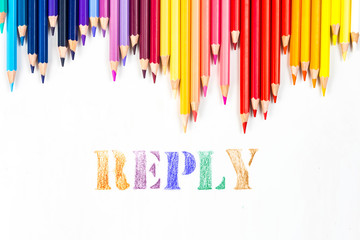 reply drawing by colour pencils